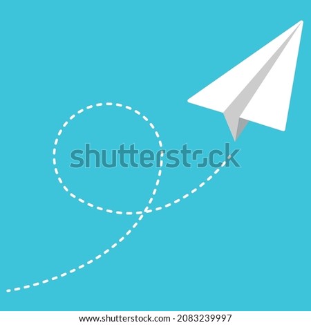 paper plane icon, sending message sign, direct message button, airplane on the sky