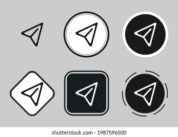 paper plane icon set. Collection of high quality black outline logo for web site design and mobile dark mode apps. Vector illustration on a white background