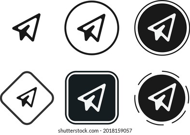 paper plane icon set. Collection of high quality black outline for web site design and mobile dark mode apps. Vector illustration on white background