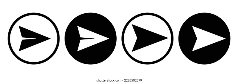 Paper Plane Icon set. Send message icon set. Send message icon symbol. Send message sign. Vector Illustration