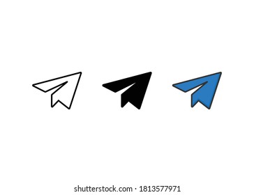 Paper plane icon set, Paper plane sign and symbol vector