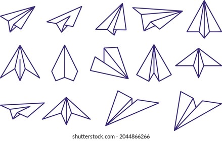 Paper plane icon set vector design 