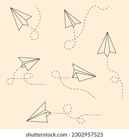 Paper Plane Icon Set Vector Design.