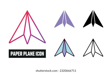 Paper plane Icon Set Vector Illustration