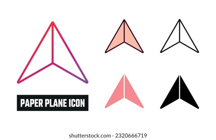 Paper plane Icon Set Vector Illustration