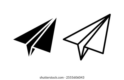 Paper plane icon set. Vector illustration.