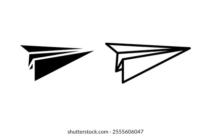 Paper plane icon set. Vector illustration.