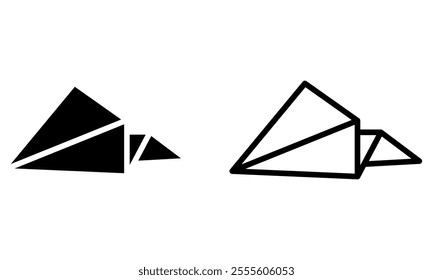 Paper plane icon set. Vector illustration.