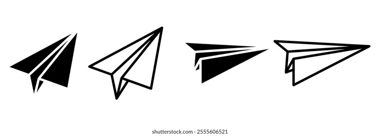Paper plane icon set. Vector illustration.