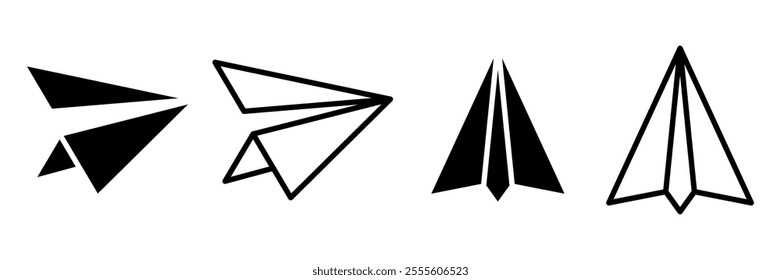 Paper plane icon set. Vector illustration.