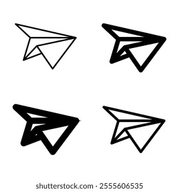 Paper plane icon set. Vector illustration.