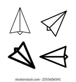Paper plane icon set. Vector illustration.