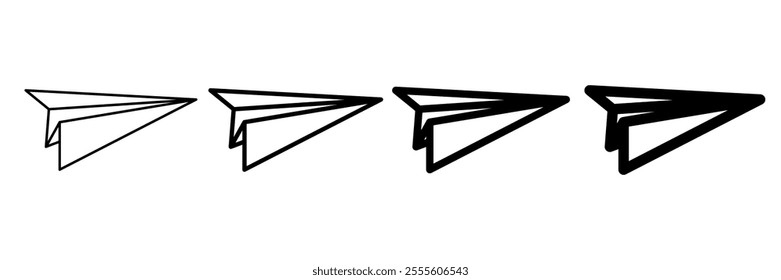 Paper plane icon set. Vector illustration.