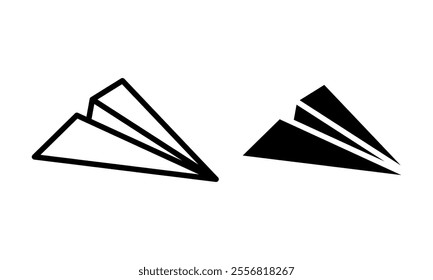 Paper plane icon set. Vector illustration.