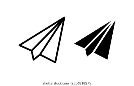 Paper plane icon set. Vector illustration.