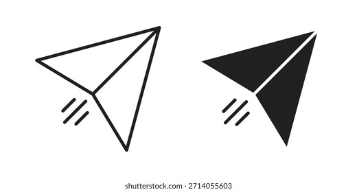 Ícone de plano de papel silhueta projetos vetoriais. Traçados editáveis