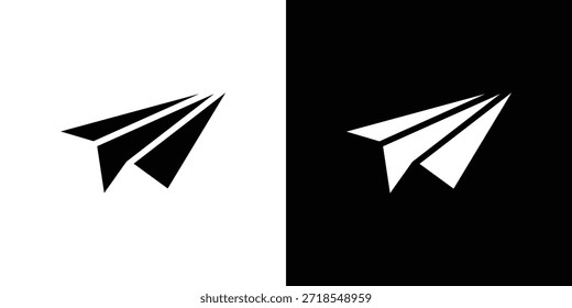 Paper plane icon silhouette vector illustration isolated flat style