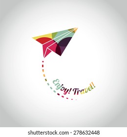 Paper plane icon silhouette in vector format