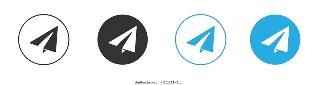 Ícone de plano de papel. ilustração simples gráfico doodle preto design