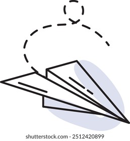 Paper Plane Icon Simple Line Vector Illustration