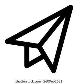 Paper plane icon with simple and line style
