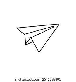 Paper Plane Icon Single Thin line vector art set