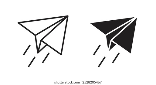 Paper plane icon in solid and stroke style.