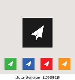 Paper plane icon, stock vector illustration, EPS10.