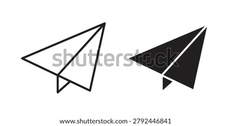 Paper plane icon suitable for mobile application.