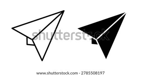 Paper plane icon symbol collection, Stroke and flat icons