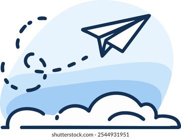 Ícone Plano de Papel Simbolizando Comunicação e Enviando Mensagens