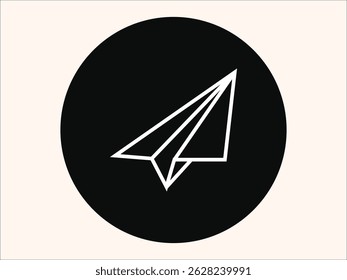 paper plane icon symbolizing sending or messaging. Perfect for communication, email, and digital themes. Clean, modern, scalable vector design.