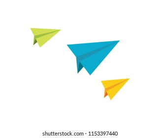 Paper plane icon Template vector illustration design