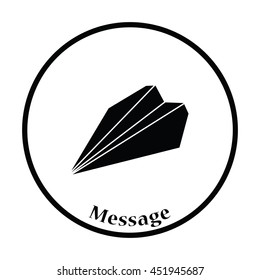 Paper plane icon. Thin circle design. Vector illustration.
