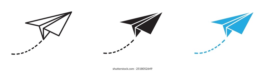 Paper plane icon thin line illustration