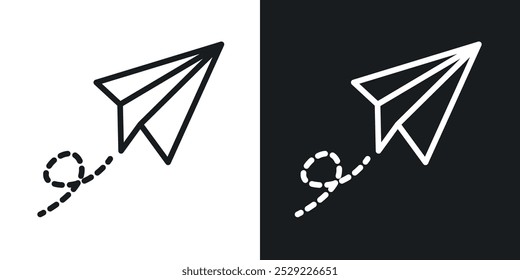 Papierebenensymbol in Schwarz mit dünner Linie. Flache einfache Vektorsymbol-Illustration.