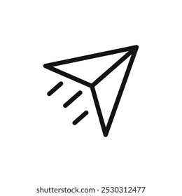 Paper plane icon Thin line art isolated
