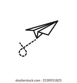 Ícone de plano de papelIlustração plana de linha fina