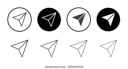 Paper plane icon Thin outline art symbol