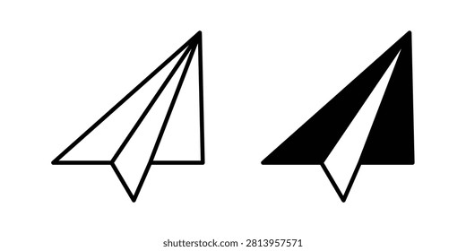 Paper plane icon thin pictogram group.