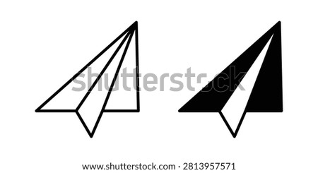 Paper plane icon thin pictogram group.