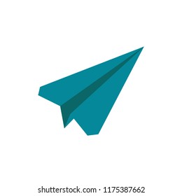 paper plane icon in trendy flat design 