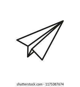 paper plane icon in trendy flat design 