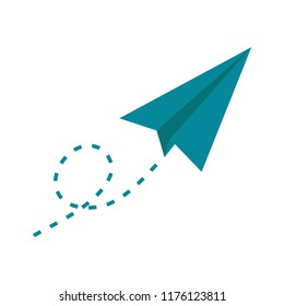 paper plane icon in trendy flat design 