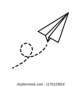paper plane icon in trendy flat design 