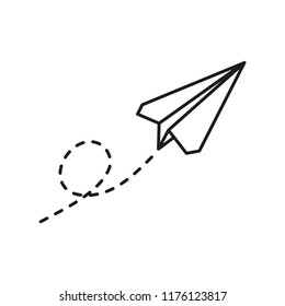 paper plane icon in trendy flat design 
