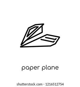 paper plane icon. Trendy modern flat linear vector paper plane icon on white background from thin line collection, outline vector illustration