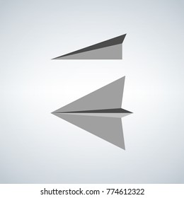 paper plane icon two views