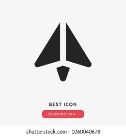Paper plane icon vector, airplane symbol vector illustration for web and mobil app isolated on grey background