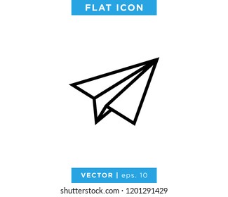 Paper plane icon vector design template